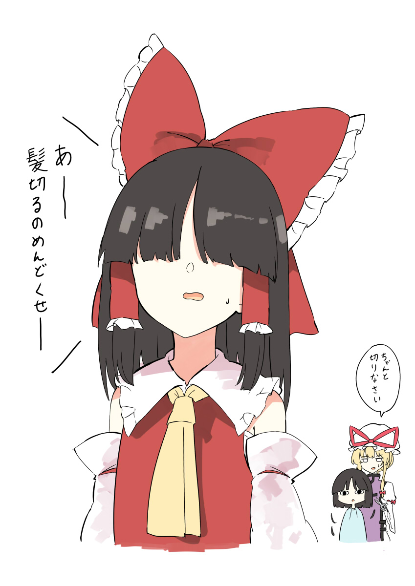 hakurei reimu and yakumo yukari (touhou) drawn by deetamu