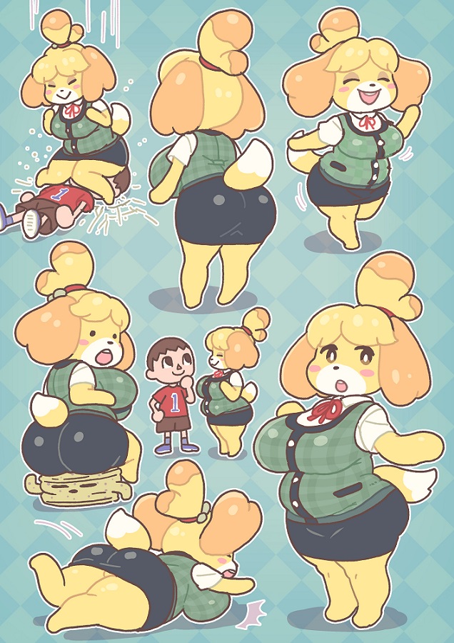 isabelle, villager, gyroid, and lloid (animal crossing) drawn by yoshino_norihito