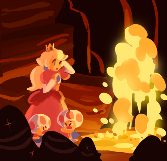 princess peach, toad, and red toad (mario) drawn by gigi_d.g.