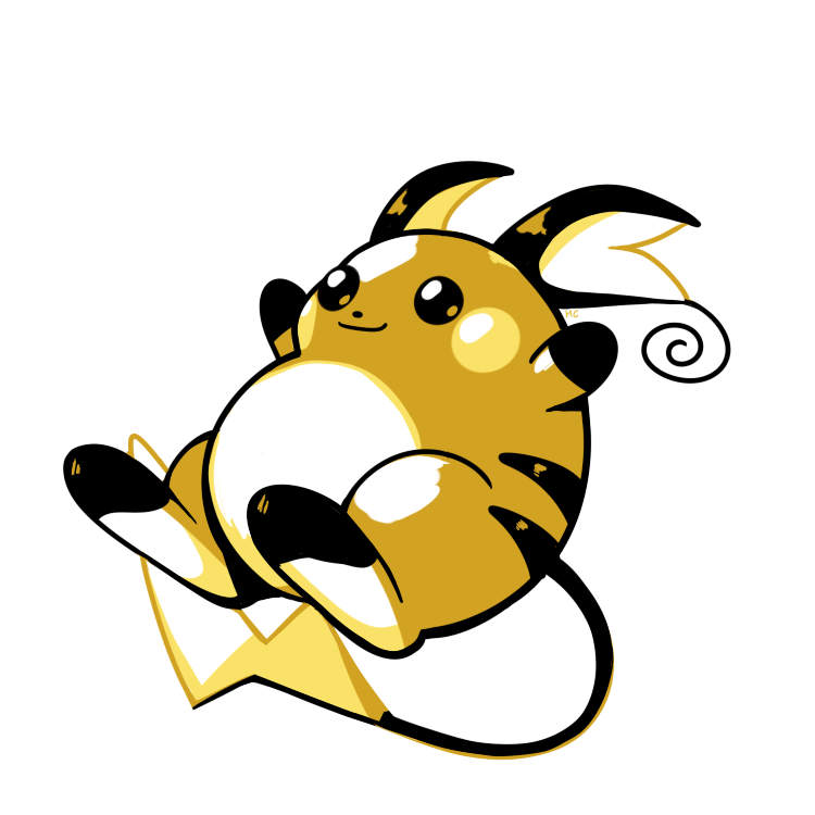 raichu (pokemon and 1 more) drawn by rumwik