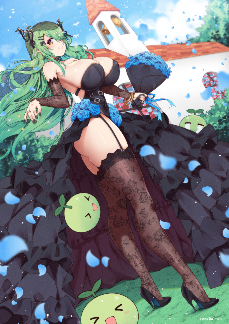 ceres fauna and sapling (hololive and 1 more) drawn by virus-g