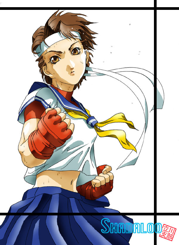 kasugano sakura (street fighter and 1 more) drawn by balrog_(shadaloo_tachikawa_shibu)