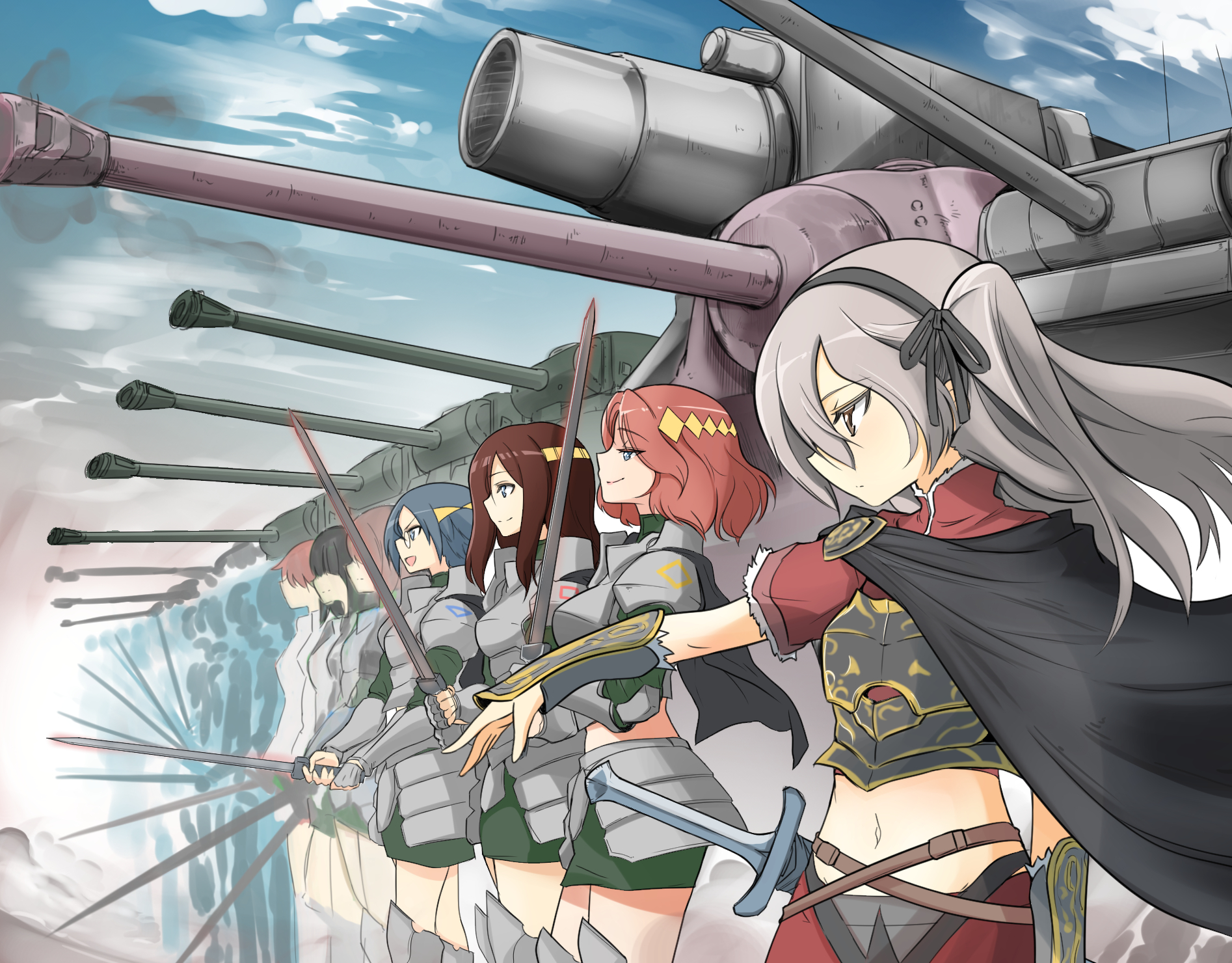 Shimada Arisu Azumi Rumi And Megumi Girls Und Panzer Drawn By Hoshikawa Hoshikawa Gusuku Danbooru