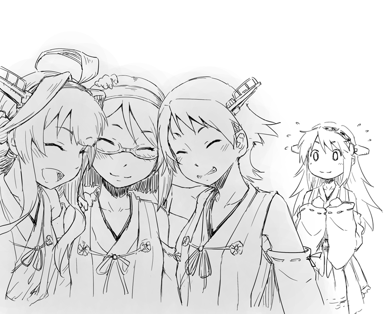 kongou, haruna, hiei, and kirishima (kantai collection) drawn by minazuki_tsuyuha