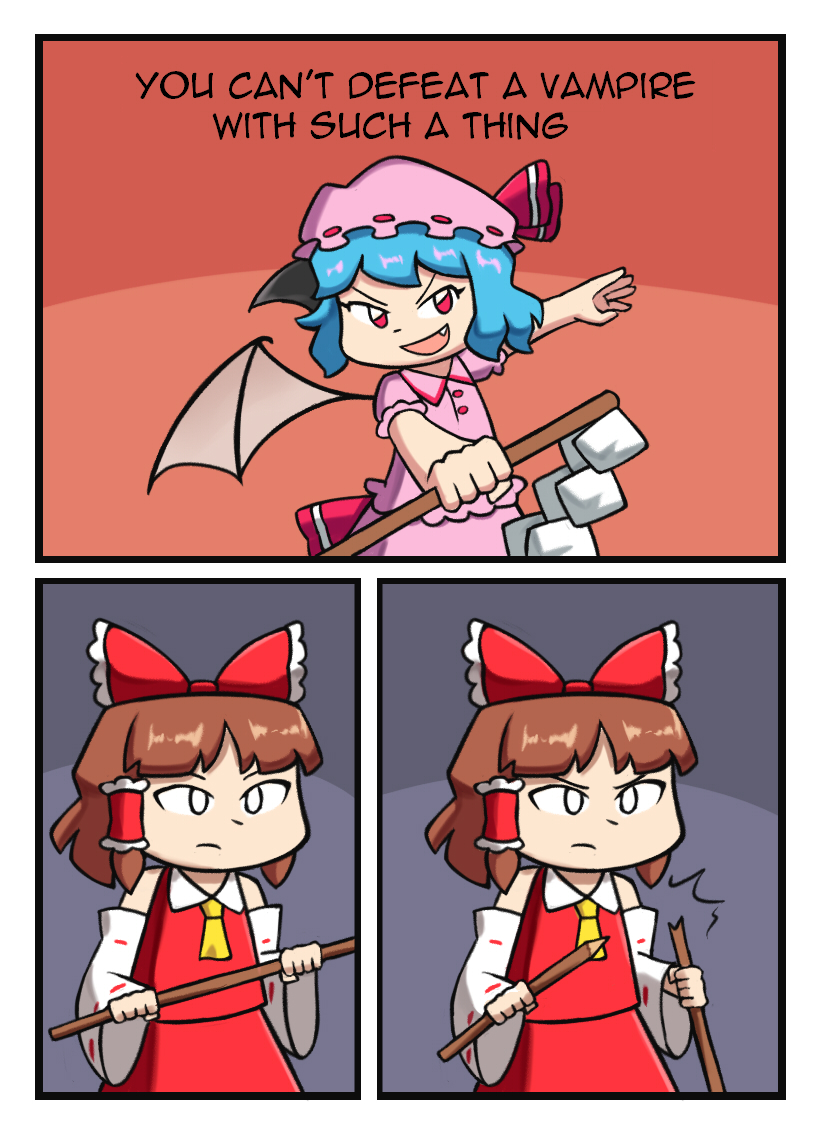 hakurei reimu and remilia scarlet (touhou and 1 more) drawn by edgycat
