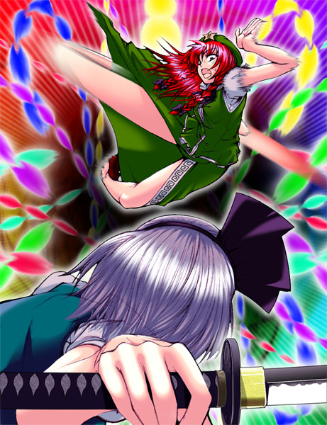konpaku youmu and hong meiling (touhou) drawn by chado