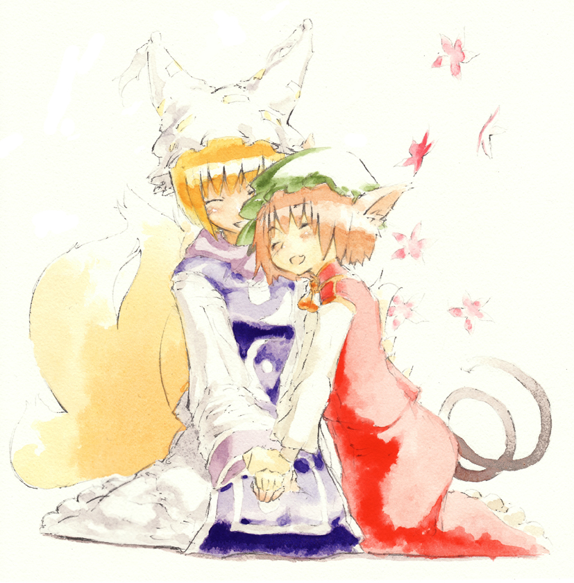 yakumo ran and chen (touhou) drawn by chomoran