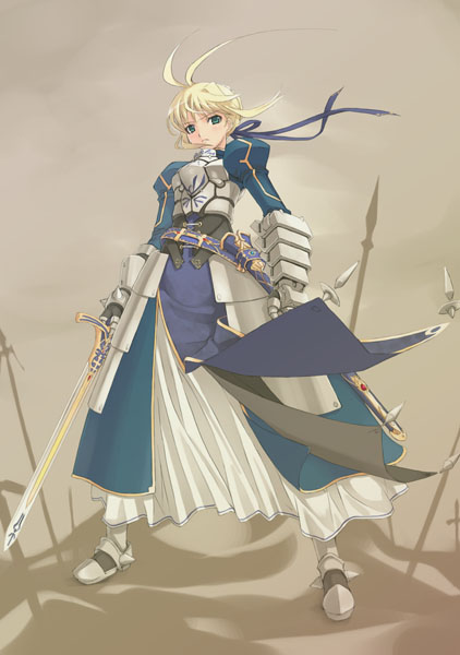 artoria pendragon and saber (fate and 1 more) drawn by mikazuki_akira!