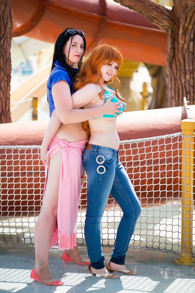 nami and nico robin (one piece) drawn by flaming-goddess