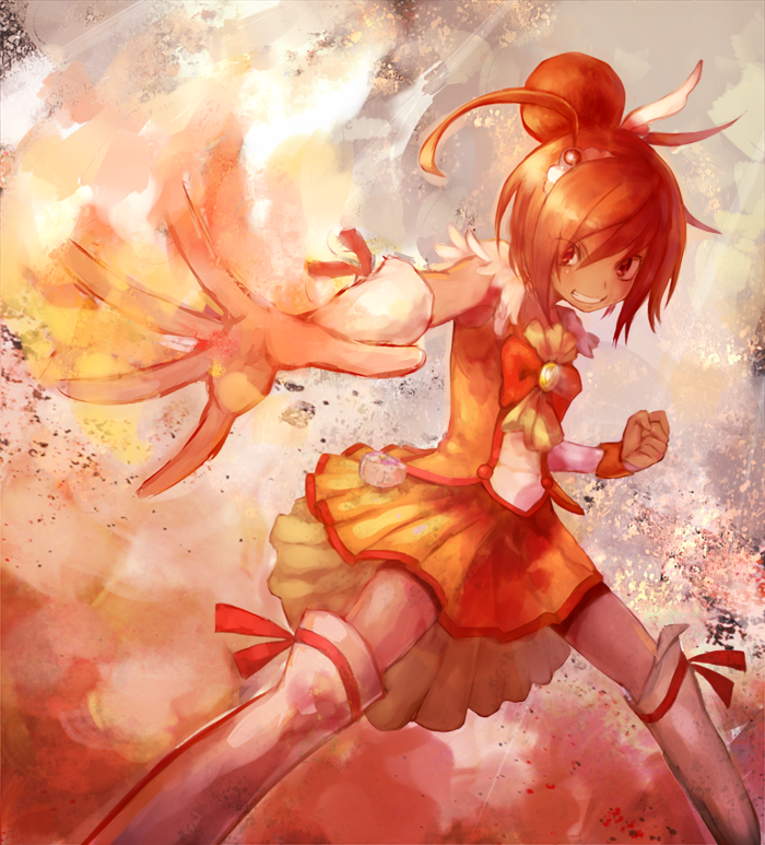 hino akane and cure sunny (precure and 1 more) drawn by ryuuama