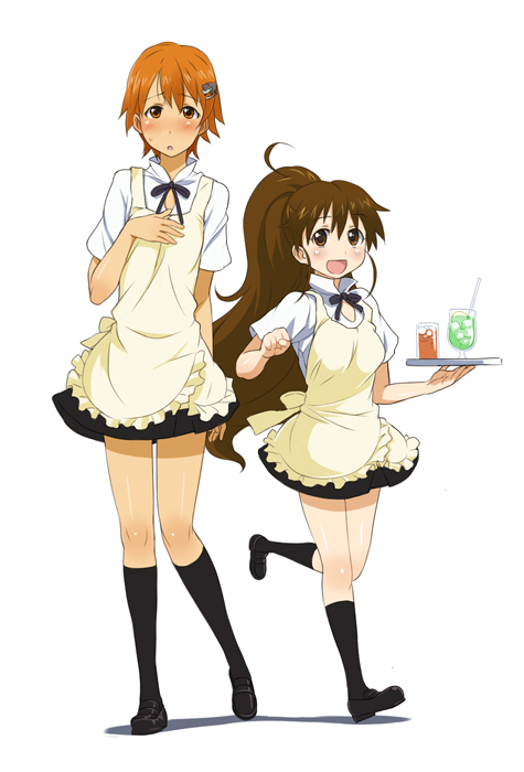 taneshima popura and inami mahiru (working!!) drawn by imo_works