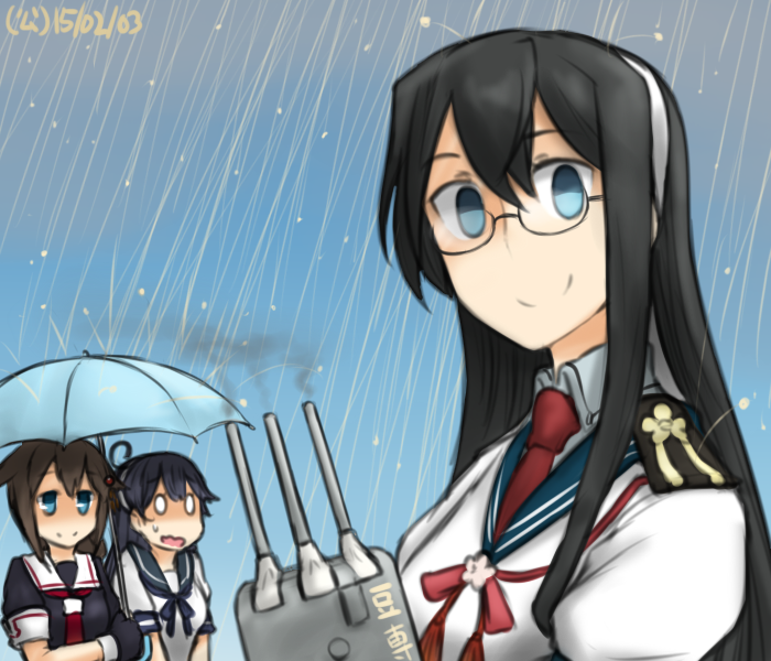 shigure, shigure kai ni, ushio, ooyodo, ushio kai ni, and 1 more (kantai collection) drawn by hamu_koutarou