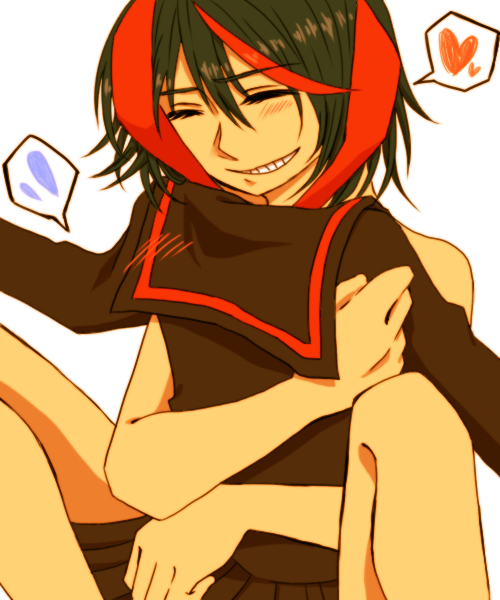 matoi ryuuko and senketsu (kill la kill) drawn by shigure_(ykskk)