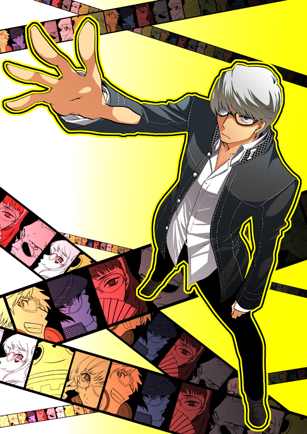narukami yu, shirogane naoto, satonaka chie, kujikawa rise, amagi yukiko, and 3 more (persona and 1 more) drawn by mgk968