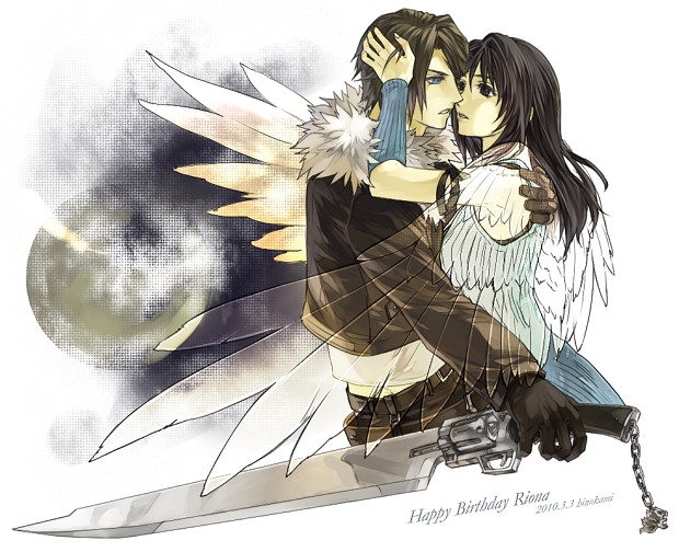 squall leonhart and rinoa heartilly (final fantasy and 1 more) drawn by hinokami
