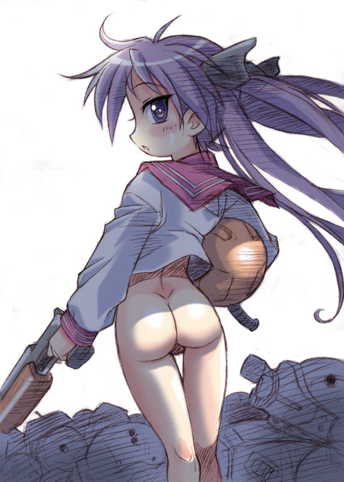 hiiragi kagami and scopedog (lucky star and 1 more) drawn by tsumagomi_izumo