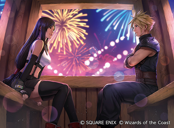 tifa lockhart, cloud strife, and red boo (final fantasy and 5 more) drawn by fuji_q