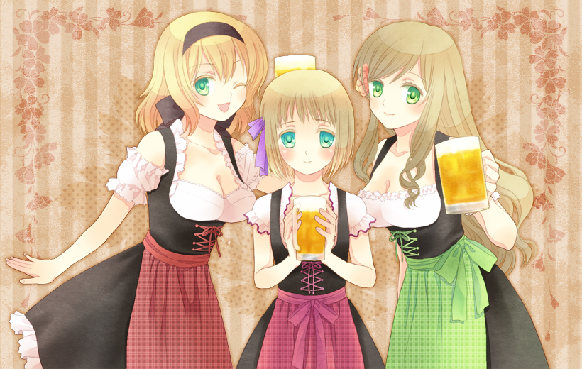 hungary, liechtenstein, and belgium (axis powers hetalia) drawn by kordana