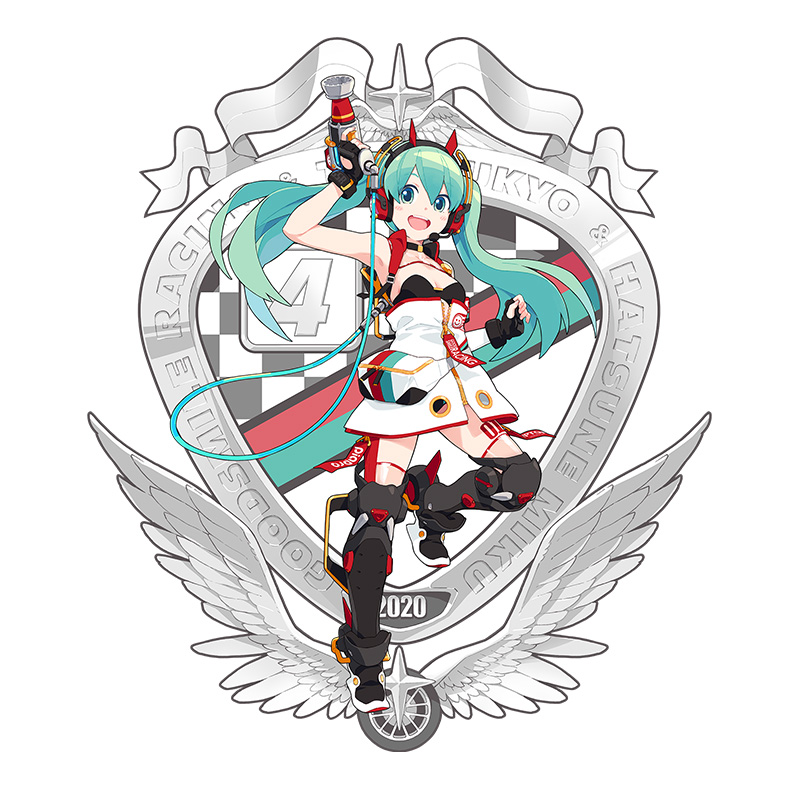hatsune miku and racing miku (vocaloid and 1 more) drawn by len_(a-7)
