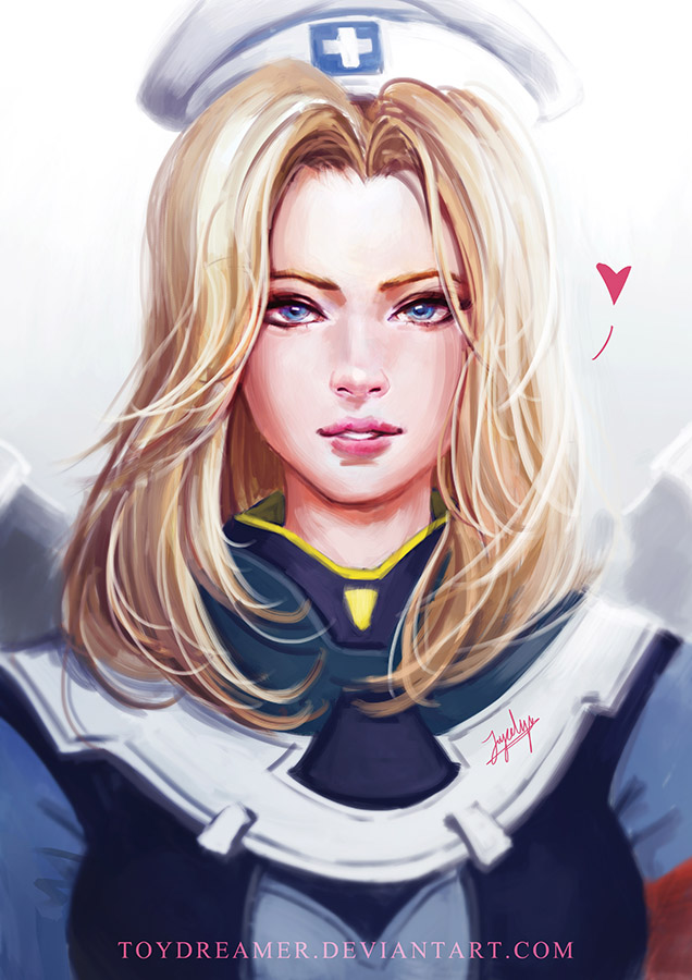 mercy and combat medic ziegler (overwatch and 1 more) drawn by joycelyn_ong