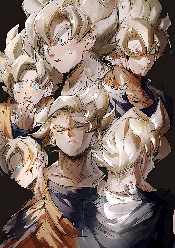 son goku (dragon ball and 1 more) drawn by aoki_(fumomo)