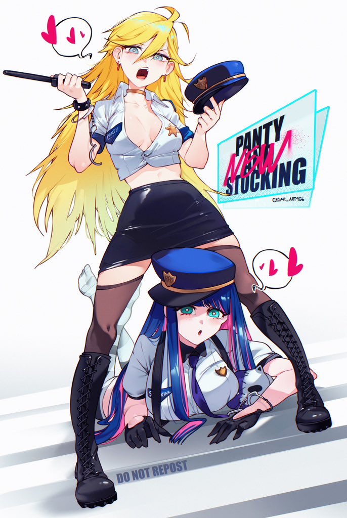 stocking and panty (panty & stocking with garterbelt) drawn by cesar_art456