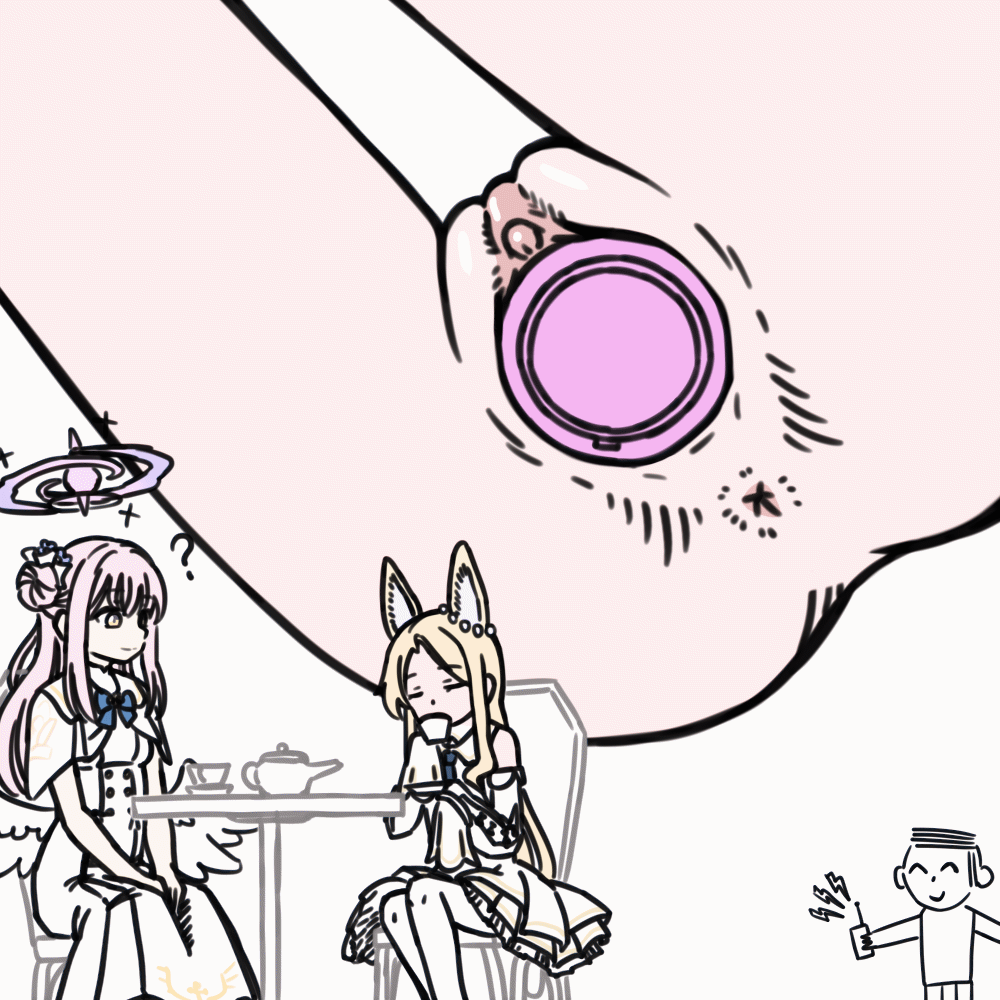 sensei, doodle sensei, mika, and seia (blue archive) drawn by drifter_(jrft3475)