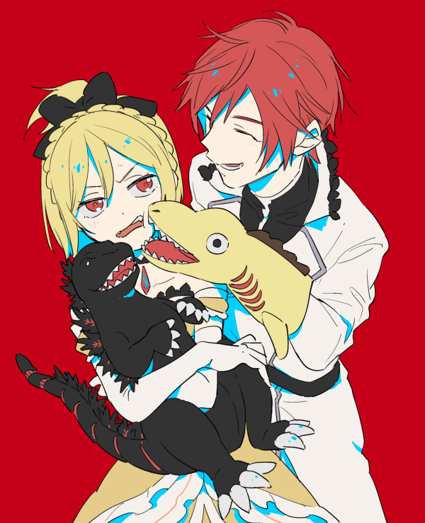godzilla, felt, reinhard van astrea, and monster in kamata (re:zero kara hajimeru isekai seikatsu and 2 more) drawn by sogekishu_(sni8er)