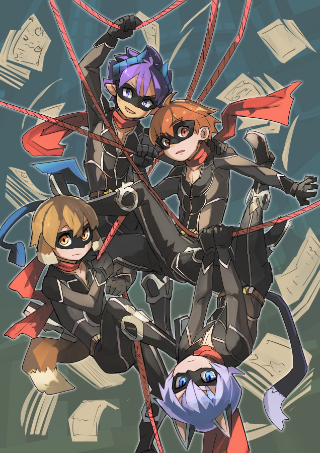 ziz glover, ledo vassar, yuuri lessen, and selim spark (pop-up story) drawn by geetgeet