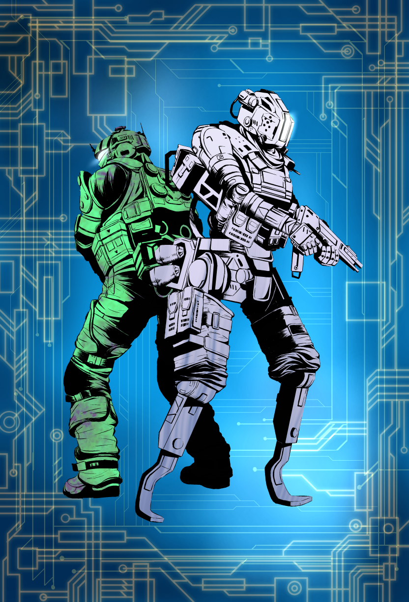 pilot, stim pilot, and pulse blade pilot (titanfall and 1 more) drawn by soichi_nagayuki