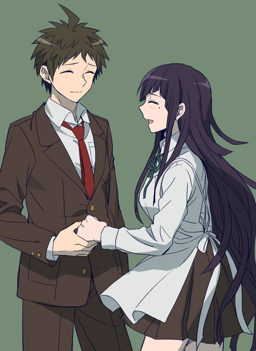 hinata hajime and tsumiki mikan (danganronpa and 1 more) drawn by okuragon