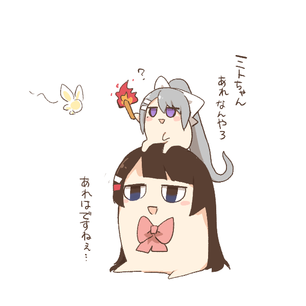 kaede-chan and mito-chan (nijisanji and 1 more) drawn by rebecca_(keinelove)