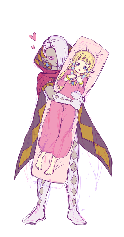 princess zelda and ghirahim (the legend of zelda and 1 more) drawn by mutsuki_kaya