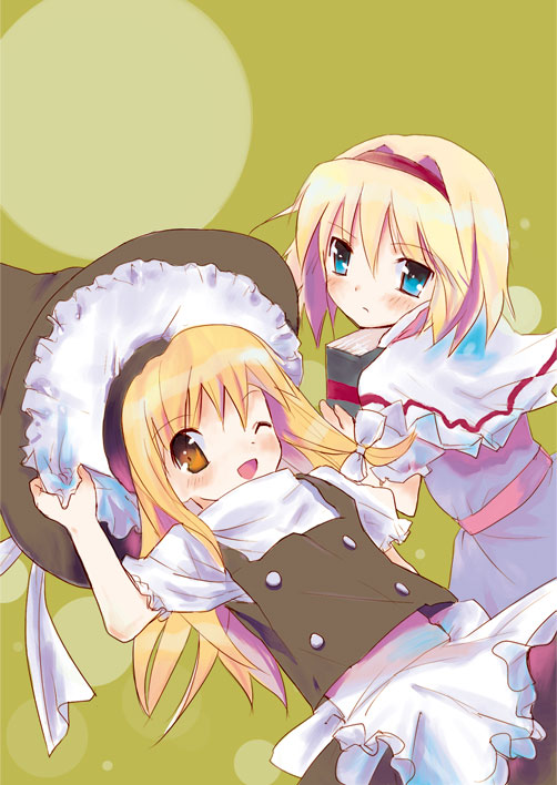 kirisame marisa and alice margatroid (touhou) drawn by shige
