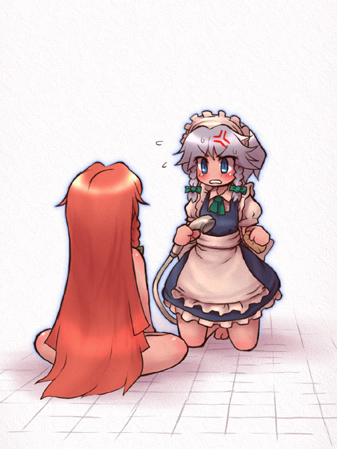 izayoi sakuya and hong meiling (touhou) drawn by sankuma
