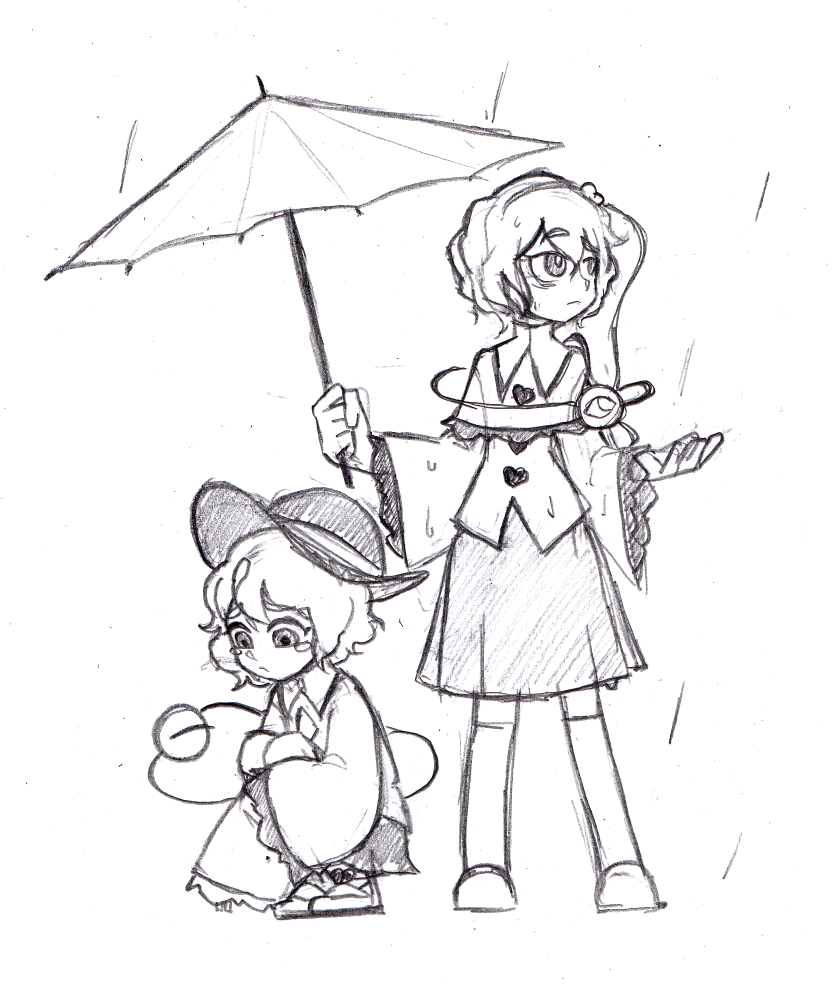 komeiji koishi and komeiji satori (touhou) drawn by silverfox_(peculiosa)