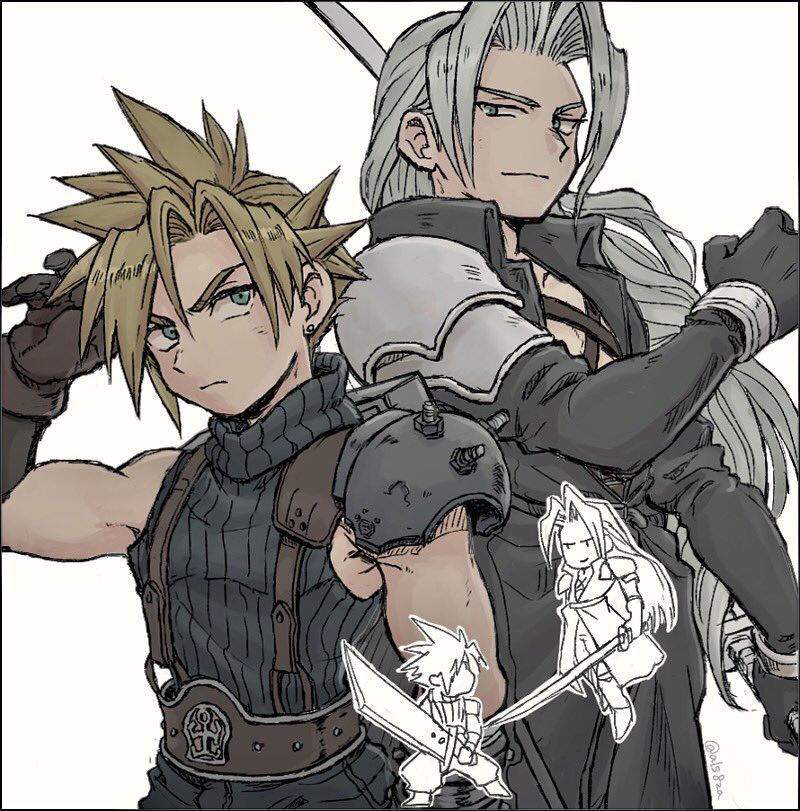 cloud strife and sephiroth (final fantasy and 1 more) drawn by als8za