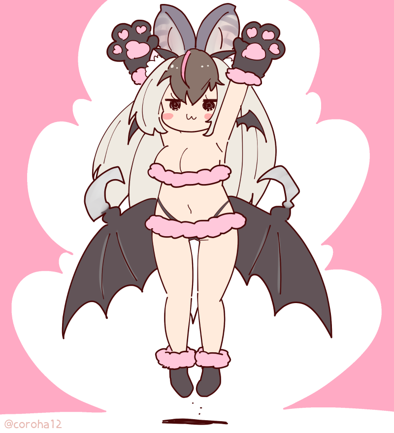 brown long-eared bat (kemono friends and 1 more) drawn by coroha