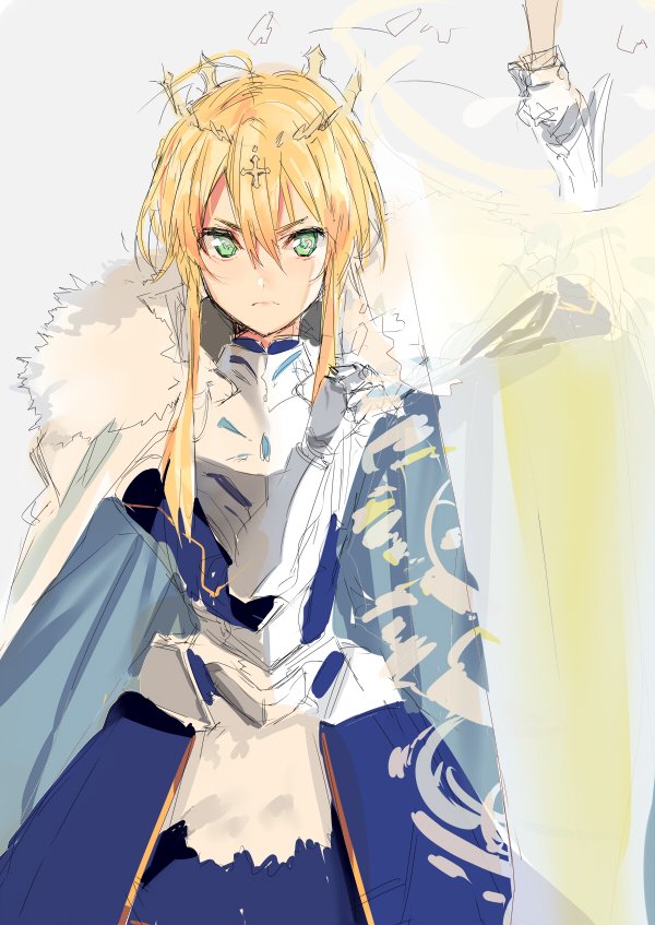 artoria pendragon and lion king (fate and 1 more) drawn by pinch_(nesume)