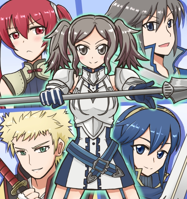 lucina, severa, cynthia, owain, and inigo (fire emblem and 1 more) drawn by reverse_(bluefencer)