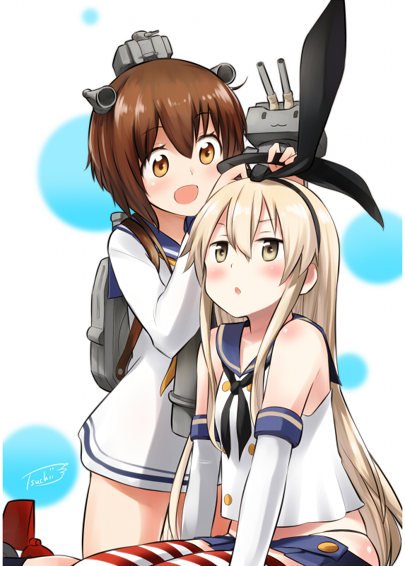 shimakaze, yukikaze, and rensouhou-chan (kantai collection) drawn by tsuchii_(ramakifrau)