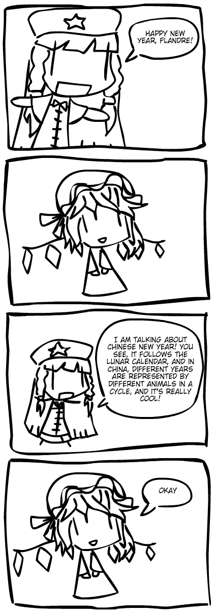 flandre scarlet and hong meiling (touhou) drawn by walfie
