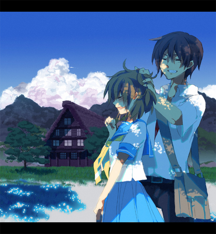 ryuuguu rena and maebara keiichi (higurashi no naku koro ni) drawn by keita_(cocorocotoma)