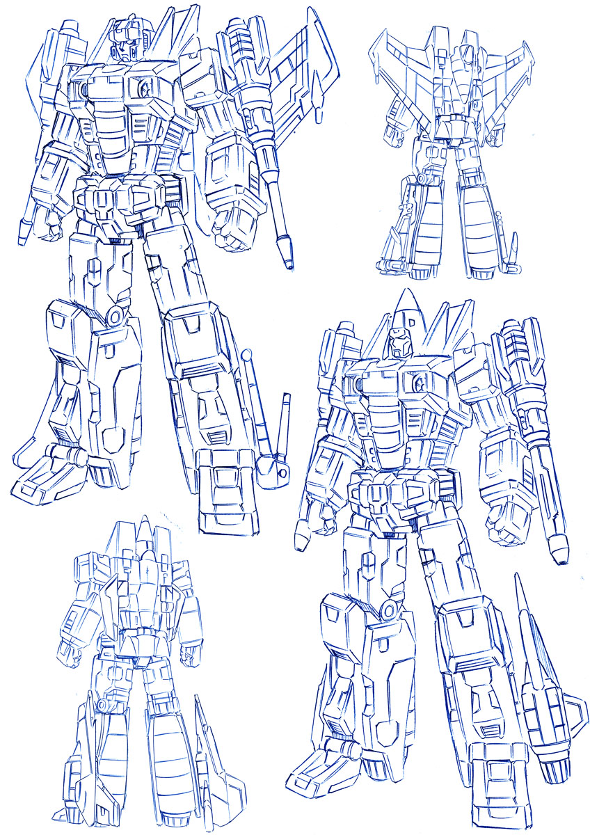 starscream, thundercracker, skywarp, ramjet, dirge, and 1 more (transformers and 1 more) drawn by kamizono_(spookyhouse)
