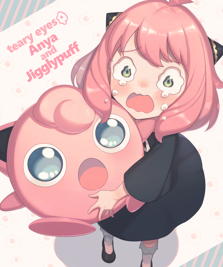 anya and jigglypuff (pokemon and 1 more) drawn by miri_(cherryjelly)