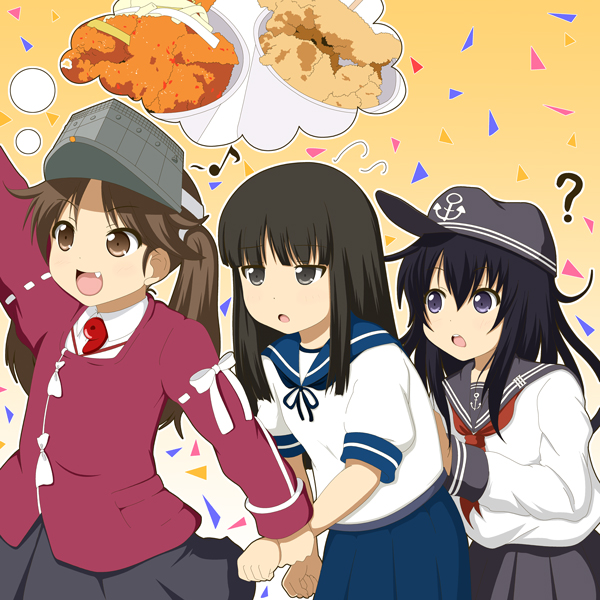 akatsuki, ryuujou, and hatsuyuki (kantai collection) drawn by mitya