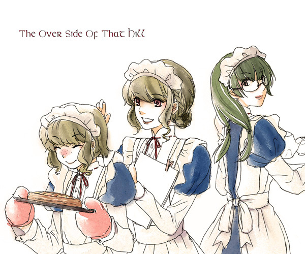 maid-chou, maid ane, and maid imouto (maoyuu maou yuusha) drawn by pandayagi