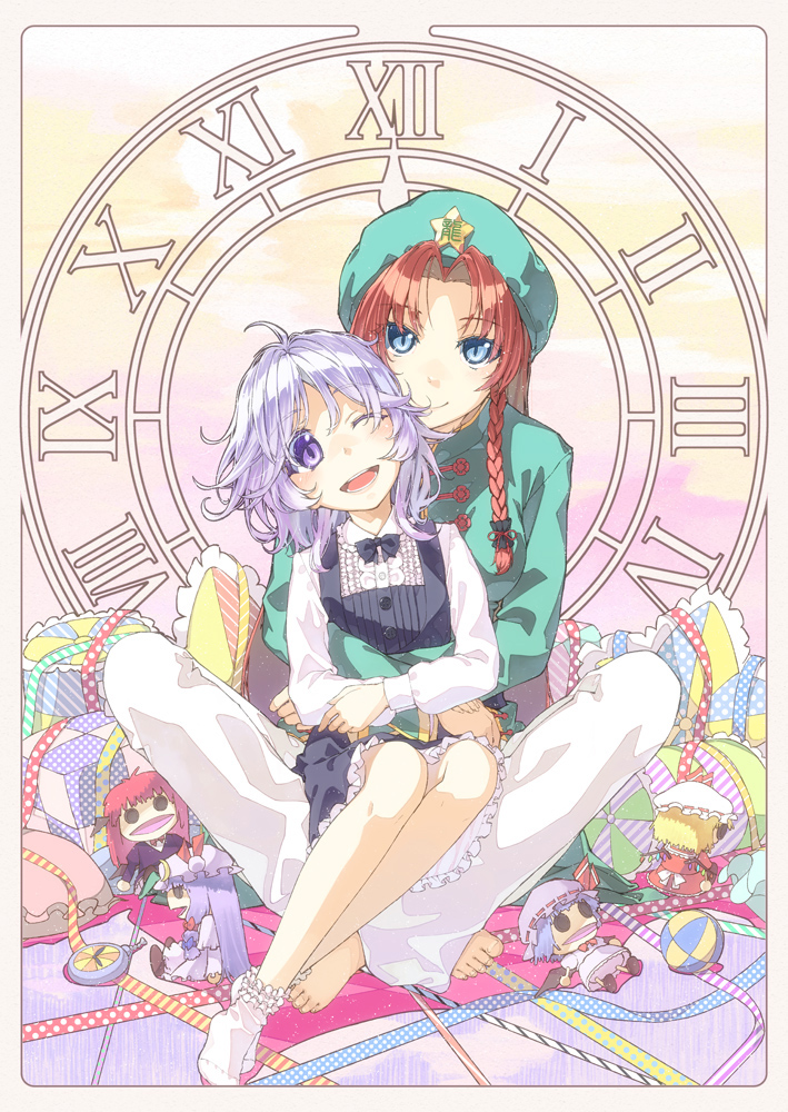 remilia scarlet, flandre scarlet, izayoi sakuya, patchouli knowledge, hong meiling, and 1 more (touhou) drawn by hakui_ami