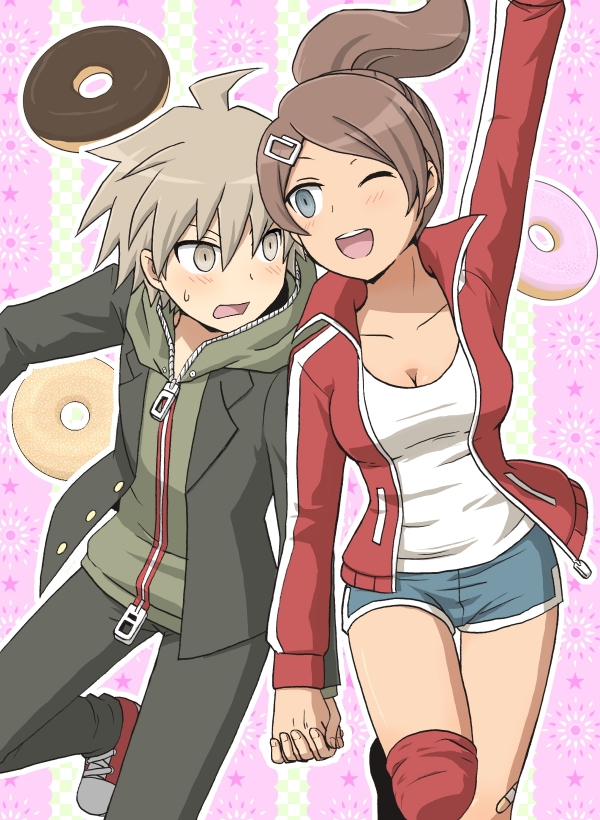 naegi makoto and asahina aoi (danganronpa and 1 more) drawn by nanasaki