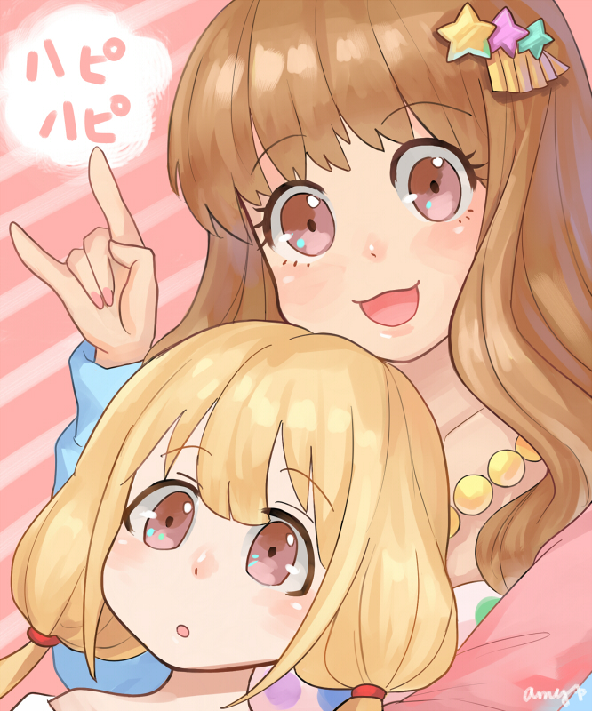 futaba anzu and moroboshi kirari (idolmaster and 1 more) drawn by qi'e_(penguin)